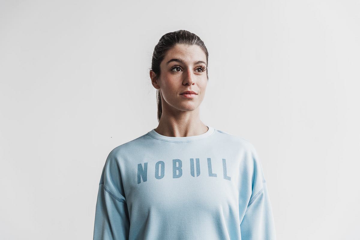 Nobull Crew Women\'s Sweatshirts Blue | Australia (IJ0935)